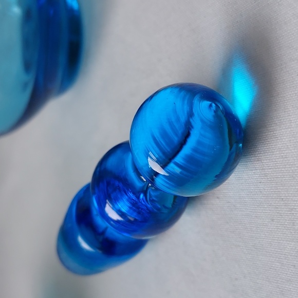 Vintage glass cruet decanter cobalt blue 💙 perfume bottle - Picture 5 of 16